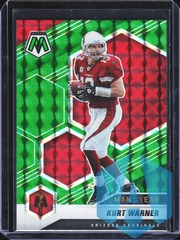2021 Panini Mosaic Man Of The Year Kurt Warner #267 Green Prizm Arizona Cardinals